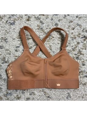 Shefit Luxe Adjustable Sports Bra in Brown with Front Zipper